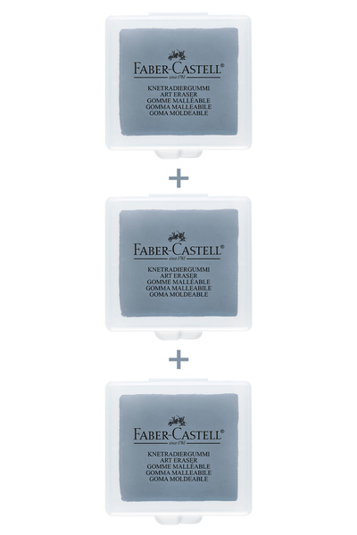 Faber Castell 3'lü Set, Hamur Silgi,Art Eraser, Tozsuz Silme, Plastik Kutulu,...