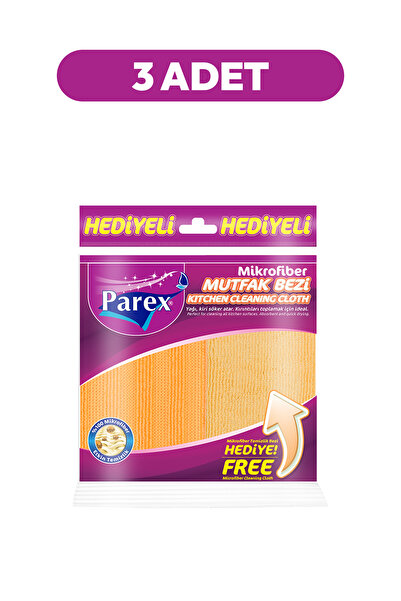 Parex Mikrofiber Mutfak Bezi (Mikrofiber Temizlik Bezi Hediye) Üçlü Paket