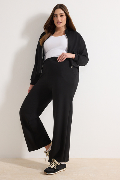 Trendyol Curve Black Thin Soft Comfortable Flowy Fabric Front Zipper Plus Siz...