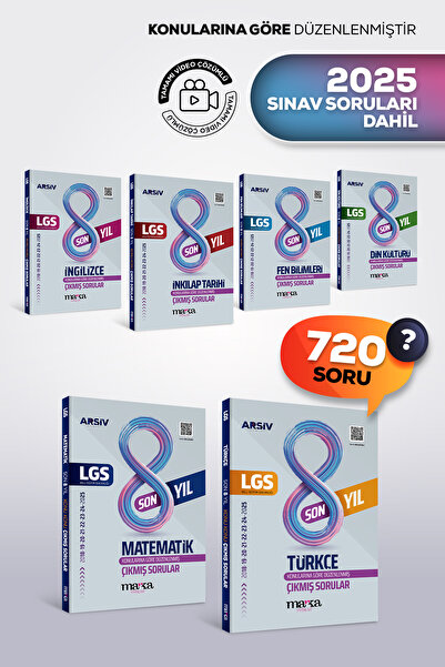 Marka Yayınları LGS TÜM DERSLER Son 8 Yıl Çıkmış Sorular | Konularına Göre | ...