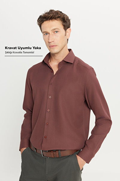 AC&Co / Altınyıldız Classics Men's Burgundy Tailored Slim Fit Slim Fit Small ...