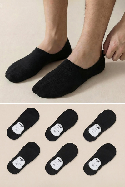 Trendyol Collection Черни 6 чифта неплъзгащи се удобни модели с подметка Непл...