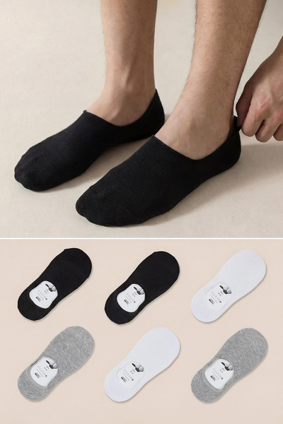 Trendyol Collection Цветни 6 чифта неплъзгащи се пантофки с каишка от памук и...