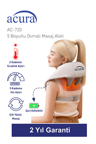 Acura AC-720 5 Boyutlu, Isıtmalı Ovmalı Masaj Aleti