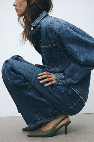 TRENDYOL SHOES Khakifarbene, detaillierte 6,5 cm hohe Damenschuhe mit dünnem ...