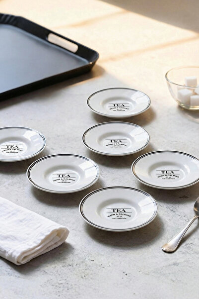 TRENDYOLMİLLA HOME 6-штучний набір чайних тарілок з мінімалістичним дизайном ...