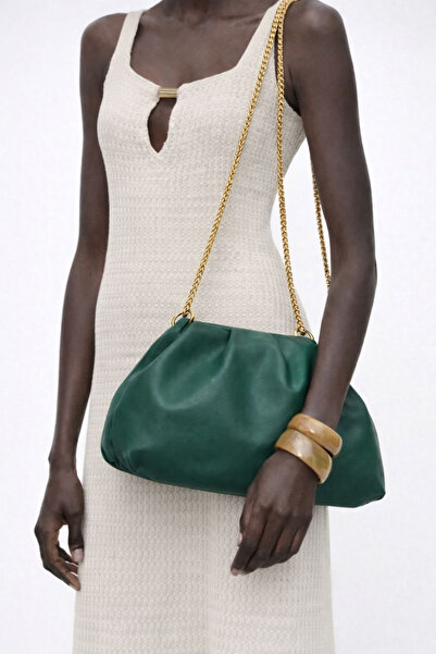 TRENDYOL SHOES Green Chain Strap Mini Women's Bag Takss26Oc00042