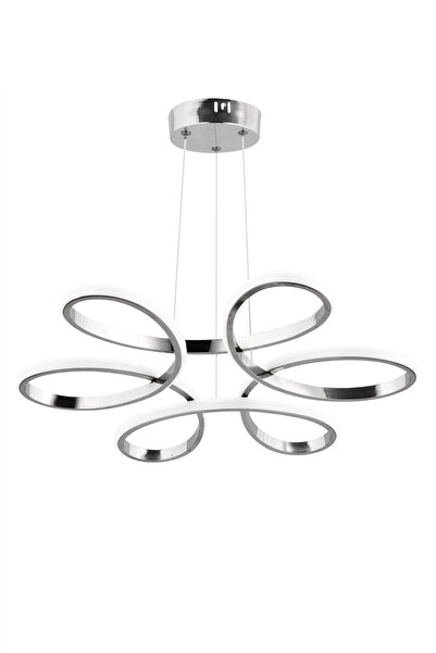 Dekorluna Alessa Krom Modern Sarkıt 3 Renk Işık Led Power Led Avize Salon Mutfak Oda Hol Ledli Avize