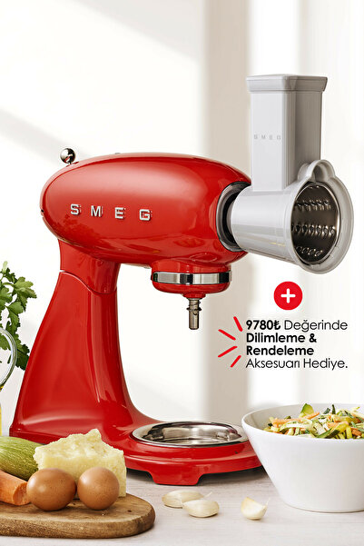 SMEG 50's Style Retro 4.8 Litre Kırmızı Stand Mikser Smf03rdeu