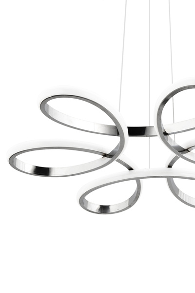 Dekorluna Alessa Krom Modern Sarkıt 3 Renk Işık Led Power Led Avize Salon Mutfak Oda Hol Ledli Avize