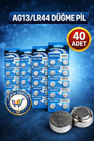nistabolje 40 Adet AG13/LR44/A76/357A Düğme Pil 1,5 V Lazer Saat Oyuncak Pili...