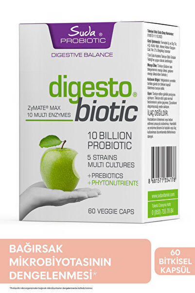 Suda Vitamin Digestobiotic Sindirim Enzimleri  İçeren  Probiyotik+Prebiotik D...