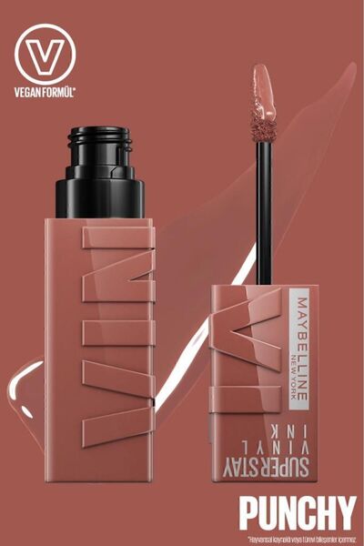 Maybelline New York Super Stay Vinyl Ink Uzun Süre Kalıcı Likit Parlak Ruj 120 Punchy