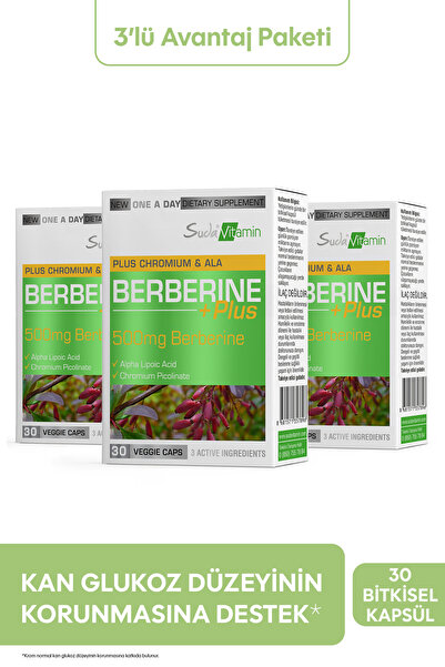 Suda Vitamin SUDA VİTAMİN BERBERİNE PLUS 30 KAPSÜL 3 ADET