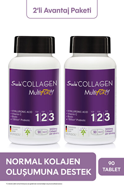 Suda Collagen Multiform Kolajen 90 Tablet 2'li Avantaj Paketi