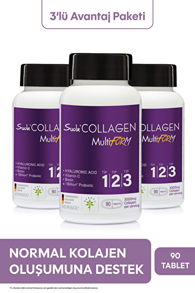 Suda Collagen Multiform Kolajen 90 Tablet 3'lü Avantaj Paketi