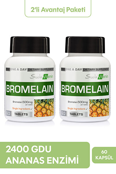 Suda Vitamin Bromelain 500mg Sindirim Takviyesi Ananastan Elde Edilen Bitkise...