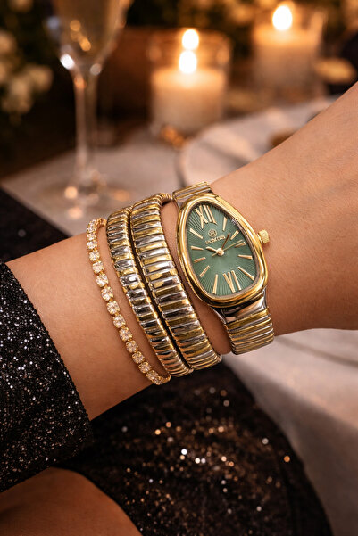 Homies ساعة يد نسائية أصلية موديل ثعبان ملفوف مع علبة هدايا وسوار هدية.HMBLV6...