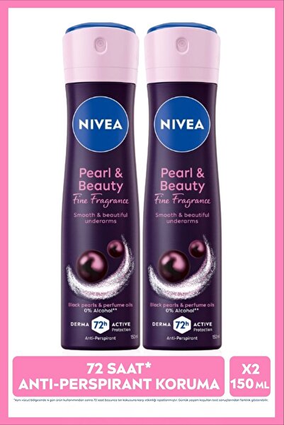 NIVEA Kadın Sprey Deodorant Pearl&Beauty Fine Fragrance 150ml, 72 Saat Ter Ko...