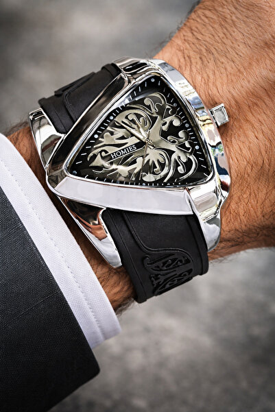 Homies ساعة يد رجالية حافظة دائرية (POLAT ALEMDAR WATCH) حبل سيليكون...