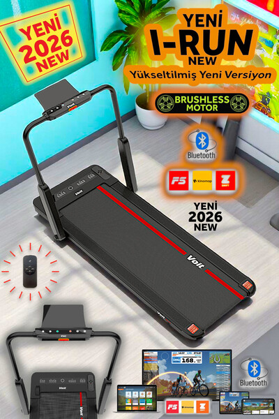 Voit Irun NEW Katlanır Koşu Bandı 12km Hız Bluetooth App Uzaktan Kumanda Katl...