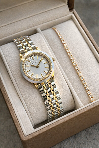 Homies KADIN KOL SAATİ SEVGİLİLER  GÜNÜNE ÖZEL HEDİYELİK KUTUSU VE BİLEKLİK