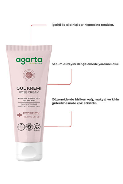 Agarta Doğal Gül Aromalı Nemlendirici El Ve Vücut Bakım Kremi 75 ml