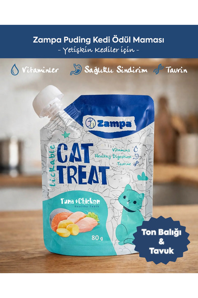 Zampa Puding Kedi Ödülü - Ton Balıklı & Tavuklu - 80g