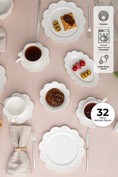 İSTANBUL PORSELEN Akay 32 Parça Porselen Kahvaltı Takımı