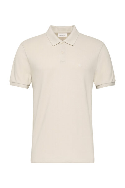 Calvin Klein Tricou cu guler polo pentru bărbați, culoarea ovăzului