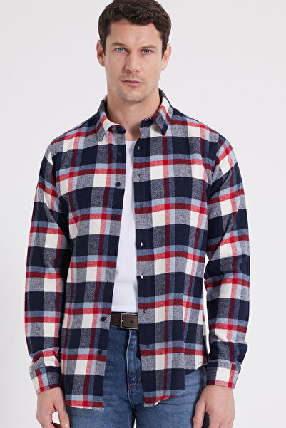 Tudors Men's Slim Fit slim fit checkered winter lumberjack shirt