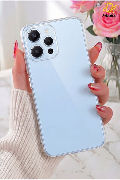 Fibaks Redmi 12 Kılıf Şeffaf Kamera Korumalı Renksiz Esnek İnce Silikon Kapak