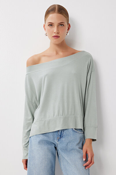 Happiness İstanbul Carmen Yaka Viskon Bluz