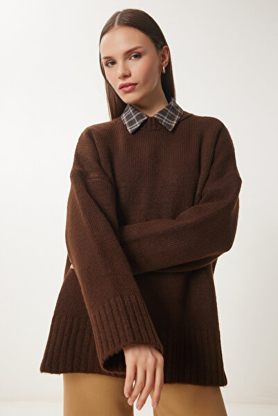 Happiness İstanbul Yumuşak Dokulu Oversize Triko Kazak