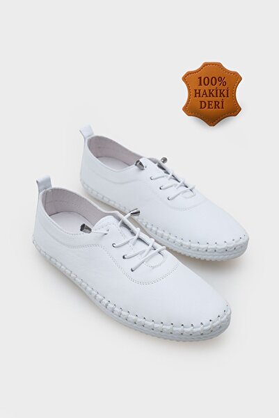 Capone Outfitters Fina Hakiki Deri Soft Konfor Tabanlı Kadın Babet