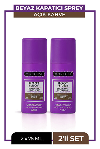 Morfose Hızlı Beyaz Kapatıcı Sprey 75 ml Açık Kahverengi Saçlar 2 li Set
