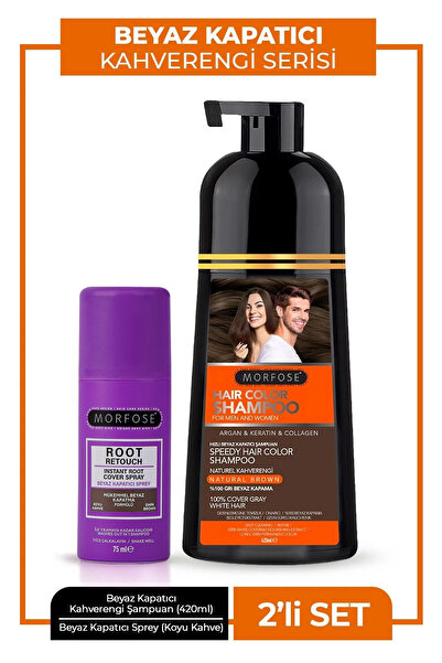 Morfose Hızlı Beyaz Kapatıcı Şampuan Naturel kahve 420 ml ve Hızlı Beyaz Kapa...