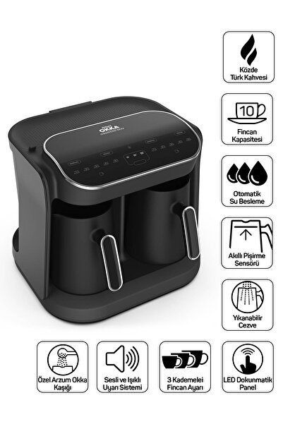 Arzum Okka Grandio Duo Közde Türk Kahvesi Makinesi 10 Fincan Kapasiteli Krom ...