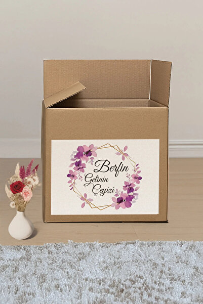 Azresa Çeyiz Bohça Bavul Koli Etiketi Gelin 20 Adet A4 Baskılı Etiket Sticker