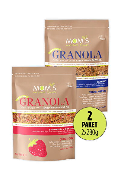 Mom's Natural Foods 2'li Granola - Çilek Chia 280 G - Yabanmersini 280 G