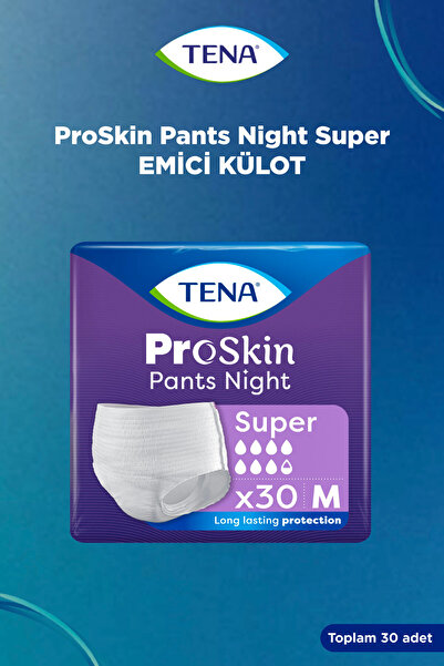 TENA ProSkin Pants Night Super Geceye Özel Emici Külot 7.5 Damla M - 30'lu 1 ...