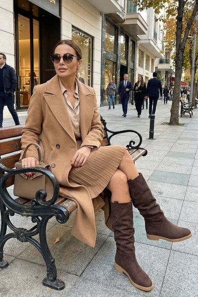 SOHO Kahve Süet Kadın Çizme 19787