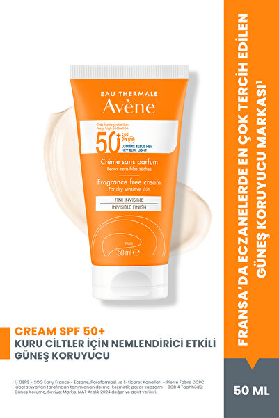 Avene Κρέμα SPF50+ Αντηλιακή Κρέμα Υψηλής Προστασίας για Ξηρά Δέρματα 50 ml
