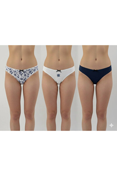 Pierre Cardin Blue Rose 2702 - Икономичен пакет от 3 базови памучни бикини с ...