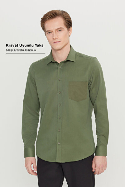 AC&Co / Altınyıldız Classics Men's Khaki Cotton Tailored Slim Fit Slim-Fit Cl...