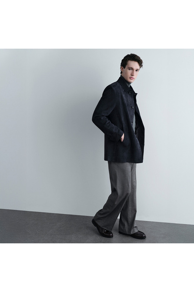 Desa Erkek Lacivert Gömlek Yaka Süet Ceket