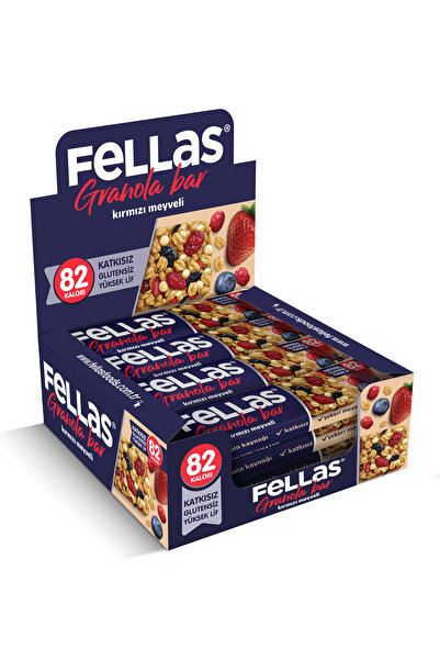 Fellas Kırmızı Meyveli Granola Bar (23 g) x 12 Adet