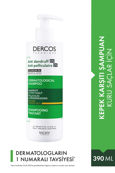 Vichy Dercos Anti Dandruff Kuru Saçlar için Kepek Karşıtı Şampuan 390 ml