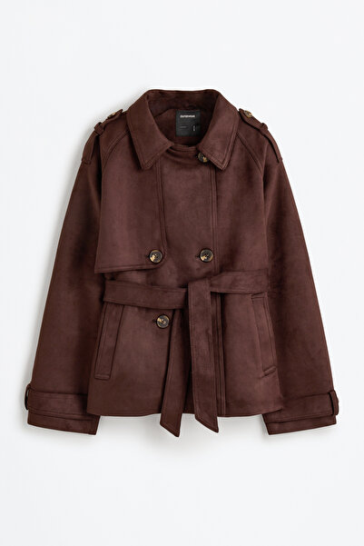 LEFTIES Women's Short Suede Trench Coat