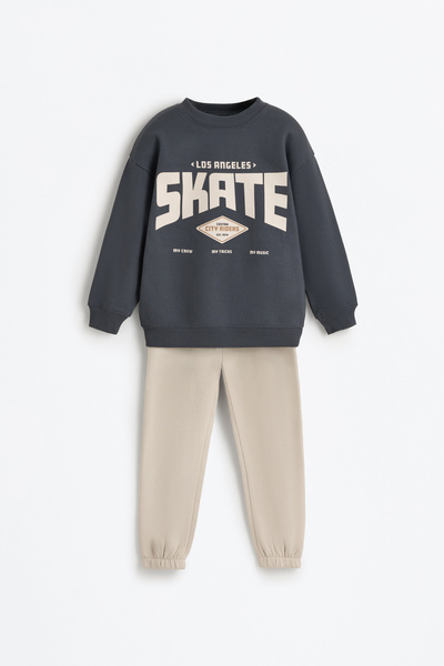 LEFTIES Set pentru copii: hanorac imprimat tricou și pantaloni de pluș